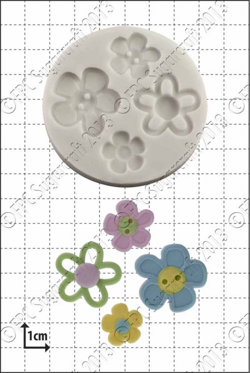 'Flower Buttons' Silicone Mould